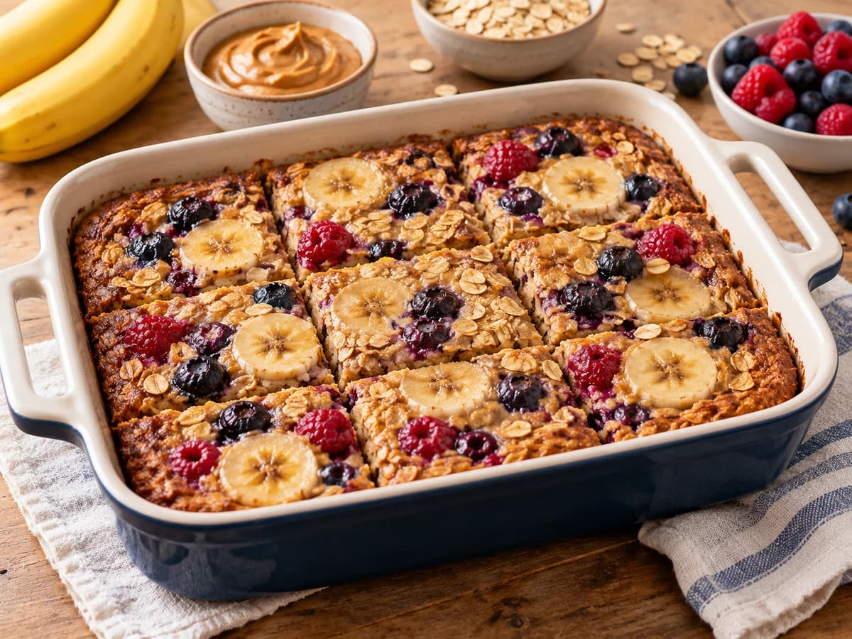 Appetitlich angerichtetes Gericht: Protein-Baked-Oatmeal