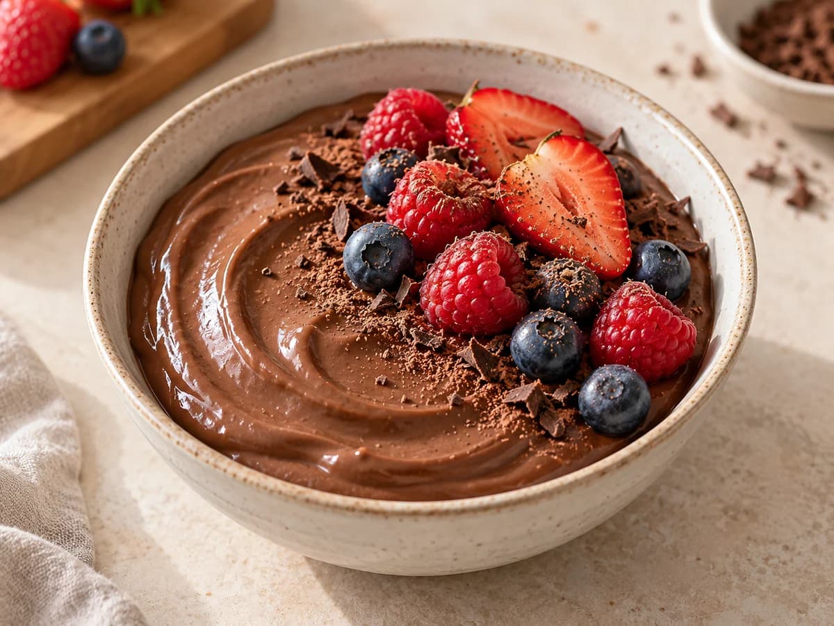Appetitlich angerichtetes Gericht: Protein-Pudding