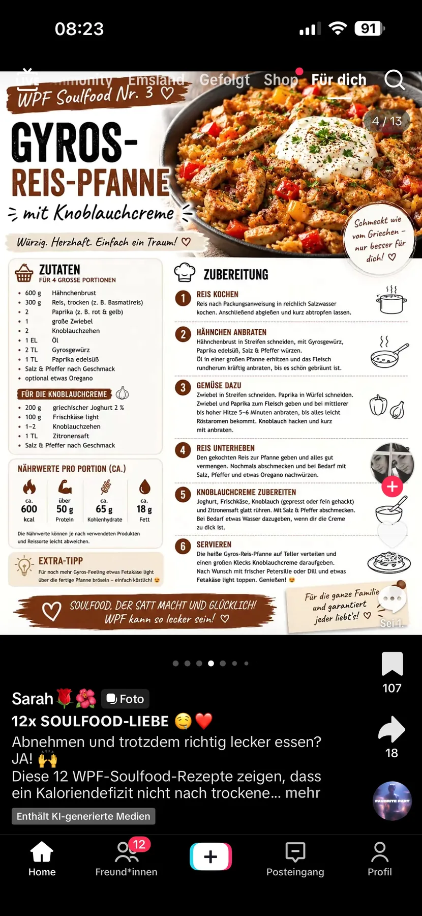 Gyros-Reis-Pfanne mit Knoblauchcreme – Rezeptbild