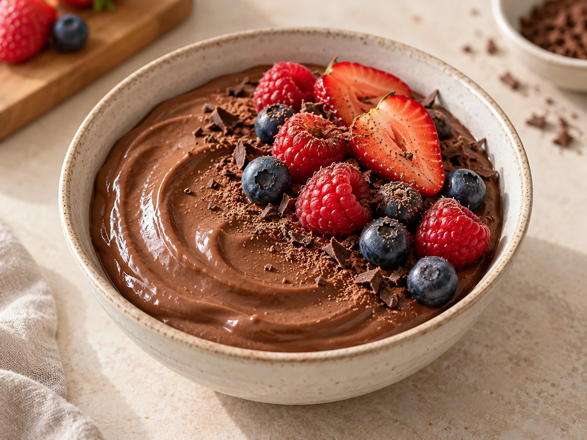 Appetitlich angerichtetes Gericht: Protein-Pudding