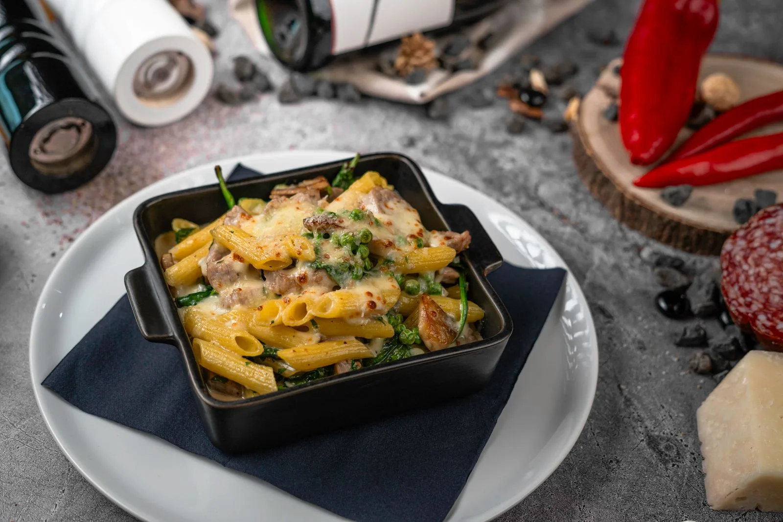 High-Protein Käse-Spätzle-Gemüse-Auflauf